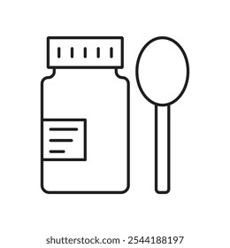 Syrup medicine bottle icon. isolated vector icon.