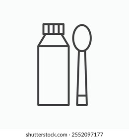 Syrup medicine bottle icon. line style vector icon.