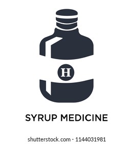 Syrup medicine bottle icon vector isolated on white background for your web and mobile app design, Syrup medicine bottle logo concept