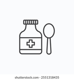 Sirup Medizin Flasche Symbol, Vektorgrafik. EPS10