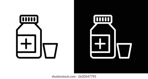 Syrup medicine bottle icon vector, illustration logo template in trendy style