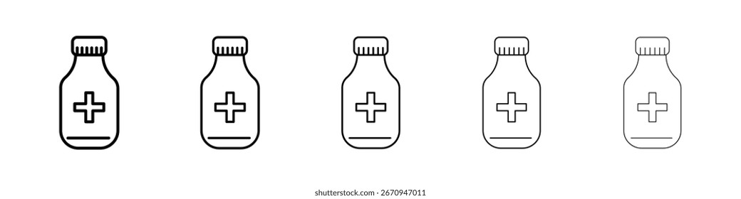 Colección de Vector de icono de botella de medicina de jarabe. EPS 10