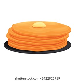 Syrup pancakes icon cartoon vector. Stack cute funny. Menu breakfast