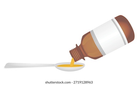 Jarabe vertido a la cuchara. Vector