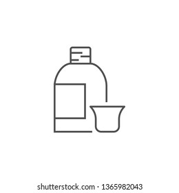 Syrup Related Vector Line Icon. Drugs. Isolated on White Background. Editable Stroke.