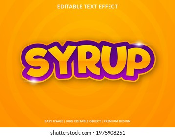 Syrup Text Effect Template With Cartoon Style Use For Business Logo And Brand