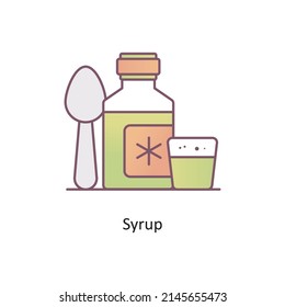 Sirup-Vektorgrafik ausgefüllt Outline Icon Design Illustration. Symbol für medizinische und Laborgeräte auf weißem Hintergrund EPS10-Datei