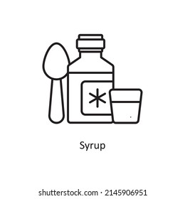 Syrup vector Outline Icon Design illustration. Medical And Lab Equipment Symbol on White background EPS 10 File