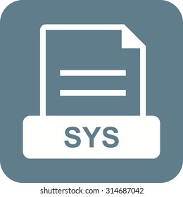 SYS, backup, cpu icon vector image. Can also be used for file format, design and storage. Suitable for mobile apps, web apps and print media.