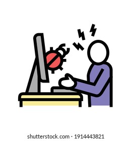 sysadmin fixing debug color icon vector. sysadmin fixing debug sign. isolated symbol illustration