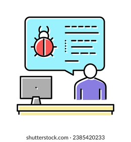 sysadmin information about virus color icon vector. sysadmin information about virus sign. isolated symbol illustration