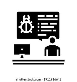 sysadmin Informationen über die Virus-Glyphsymbol Vektorgrafik. sysadmin Informationen über das Viruszeichen. isoliertes Kontursymbol
