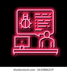 sysadmin information about virus neon light sign vector. sysadmin information about virus illustration