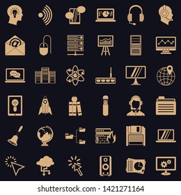 System access icons set. Simple set of 36 system access vector icons for web for any design