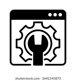 System Admin Tools Line Icon, Outline Symbol for IT Management, Network Monitoring, Server Configuration, and Infrastructure Maintenance. Vector Sign Icon.