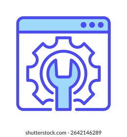 System Admin Tools Line Icon, Outline Symbol for IT Management, Network Monitoring, Server Configuration, and Infrastructure Maintenance. Vector Sign Icon.