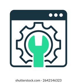 System Admin Tools Line Icon, Outline Symbol for IT Management, Network Monitoring, Server Configuration, and Infrastructure Maintenance. Vector Sign Icon.