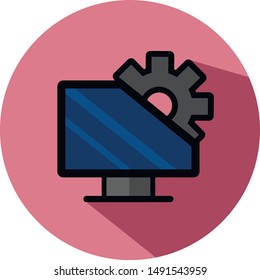 System administration icon. Computer. Vector graphics. Technologies. Icon. Vector icon. IT. System.