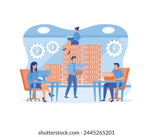 System administration, upkeeping, configuration of computer systems and networks concept. System administrators or sysadmins are servicing server racks. flat vector modern illustration - Powered by Shutterstock - Get 15% off with code: PIKWIZARD15