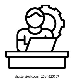 System Administration Vector Line Icon Design