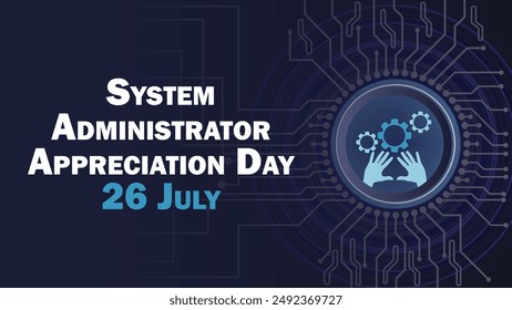 System Administrator Appreciation Day Vektorgrafik Banner Design. Happy System Administrator Appreciation Day moderne minimale grafische Poster-Illustration.