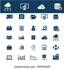 system administrator, computer network, connection, database, technology icons, signs vector concept set for infographics, mobile, website, application

