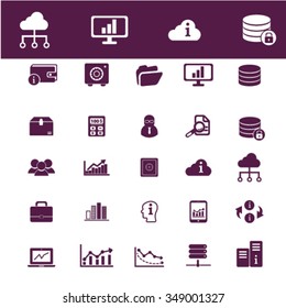 system administrator, computer network, connection, database, technology icons, signs vector concept set for infographics, mobile, website, application
