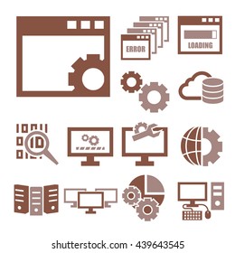 system administrator, computer network icon set
