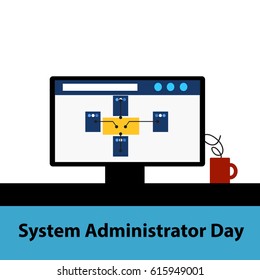 system administrator flat design