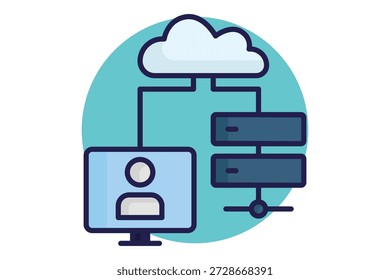 System administrator icon. Colored icon style. Icon related to IT support. Technology elements vector illustration