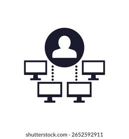 ícone do administrador do sistema, conceito de rede do computador