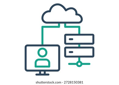 System administrator icon. Line icon style. Icon related to IT support. Technology elements vector illustration
