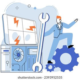 System administrator. Vector illustration. Directors provide strategic direction and governance to drive organizational success Executive agents assist in administration and control key business