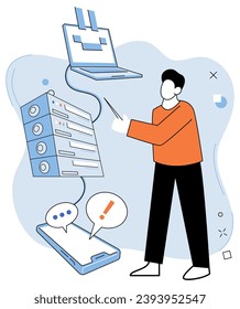 System administrator. Vector illustration. Effective management relies on direction and guidance experienced directors Agents provide valuable assistance and support to executives in their Agents