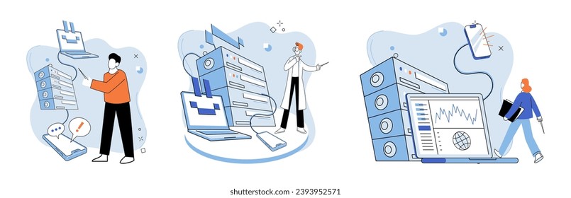 System administrator. Vector illustration. Effective management requires direction and guidance experienced directors Agents support executives in administration and control various business processes