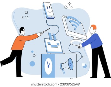 System administrator. Vector illustration. Executive agents assist in administration and control key business functions Managers offer support and assistance to their team members in administrative