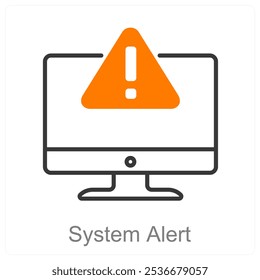 Conceito de ícone de Diagrama e Alerta do Sistema