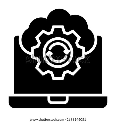 System Backup Icon Glyph Style Vector Illustration