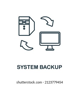 System Backup icon. Line element from technology collection. Linear System Backup icon sign for web design, infographics and more.