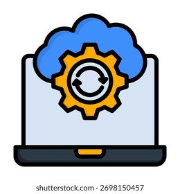 Ícone de backup do sistema Cor linear Estilo Ilustração do vetor