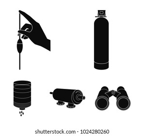 System, balloon, hand, trial .Water filtration system set collection icons in black style vector symbol stock illustration web.