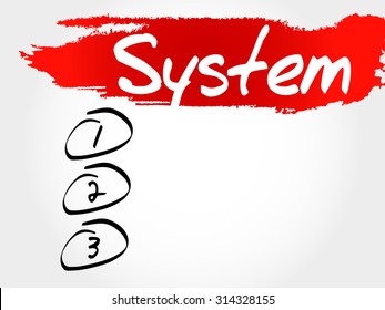 SYSTEM blank list, business concept