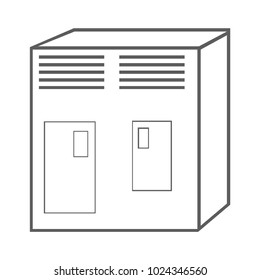 System block outline silhouette icon. Vector Illustration isolated on white.