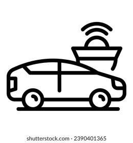 System car key icon outline vector. Auto alarm. Control door