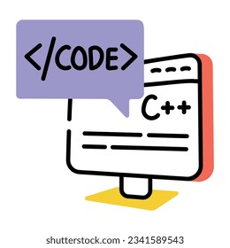 System coding hand drawn icon 