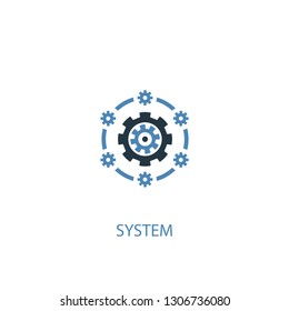 system concept 2 colored icon. Simple blue element illustration. system concept symbol design. Can be used for web and mobile UI/UX