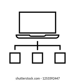 System connection Line black icon