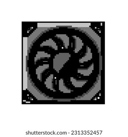 system cooling fan pc game pixel art retro vector. bit computer technology, cpu cooler system cooling fan pc. old vintage illustration