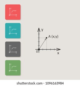 System of coordinates - vector icon. Symbol for web, infographics, print design and mobile UX/UI kit. Vector illustration, EPS10.