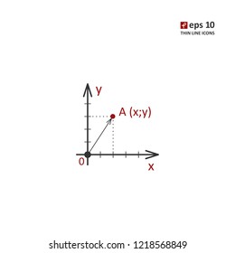 System of coordinates - vector icon. Symbol for web, infographics, print design and mobile UX/UI kit. Vector illustration, EPS10.
